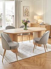 Carina 200 cm Dining Table and 4 Chairs Oak & Grey Natural Modern Dining Set