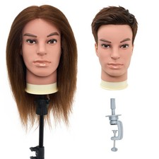 12inch Barber Male Mannequin Head Human Hair Training Manikin Cosmetology Doll