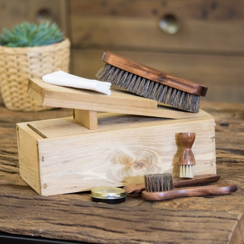 Vintage wooden shoe polish - vintage,