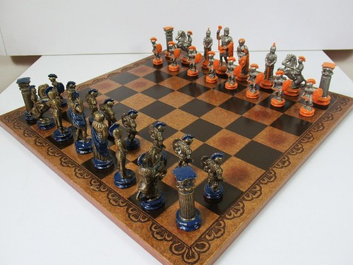 Vntage greek bronze chess - greek, set