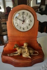 Sessions Clock Co. Model W Vintage Boy and Dog Electric Mantle Clock 11"