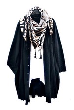 GRIZAS Black Crinkle-Knit