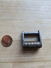 Rare Antique Lock 5 Five Cylinder Letter Combination