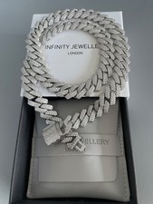 Premium Qulity CZ Iced chain 14mm prong set comes in a luxury Gift box UK seller