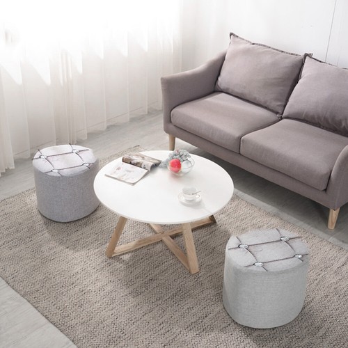 Round crushed velvet seat - crushed,