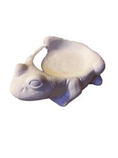 Frog Dish Bowl Vintage Unpainted Ceramic Bisque