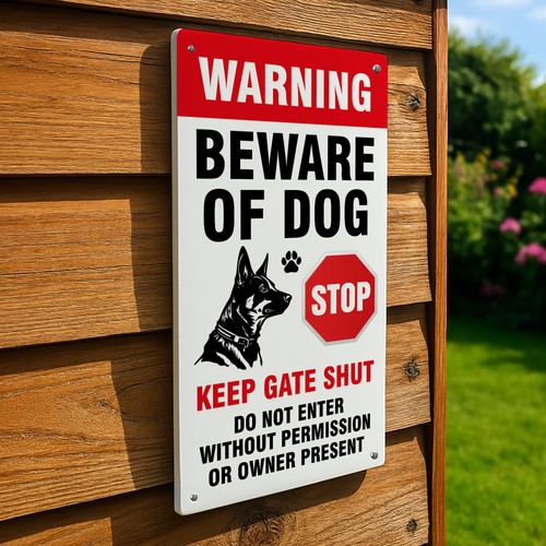 Beware the dog sign warning - of,
