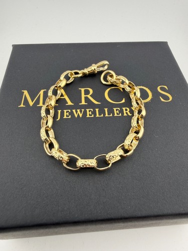 9ct gold oval - gold, belcher