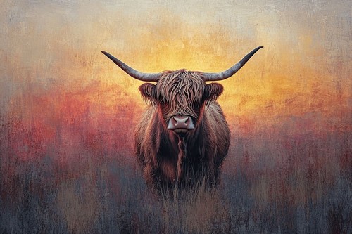 Highland cow canvas picture - highland,