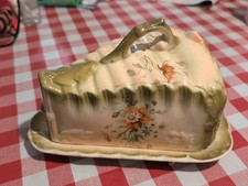 Vintage Cheese Dish with Lid. Antique Old But No Makers Mark. Ok Condition