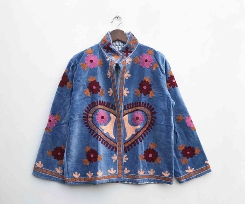 Handmade velvet suzani jacket - handmade,
