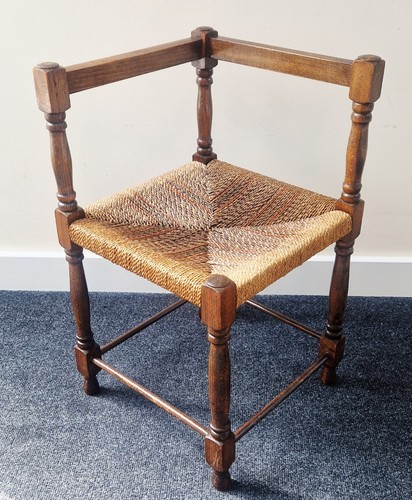 Antique oak corner chair - antique,