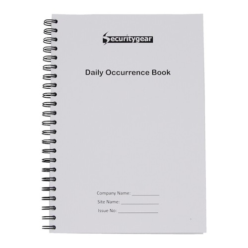 Security daily occurrence book - security,