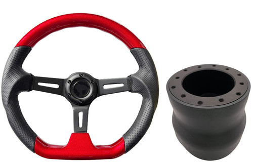 Red black dished - red,