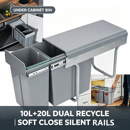 Pull out kitchen bin 10l - out, 10l+20l