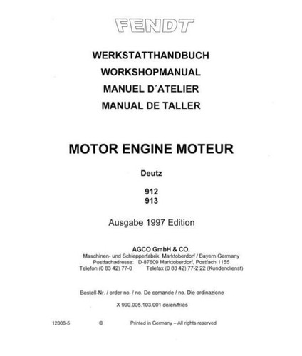 Fendt deutz 912 913 - deutz, engine
