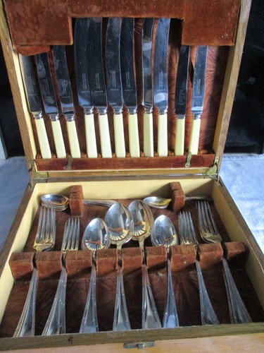 Vintage faux bone silver - vintage,