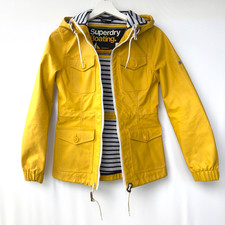 SUPERDRY Boating Fishermans Yellow Rubbber waterproof  Raincoat Jacket XS