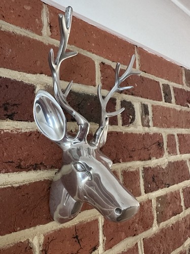 Silver polished metal stag - polished,