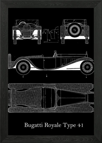 Bugatti royale type framed - bugatti,