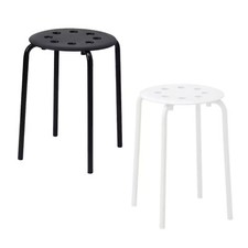 Plastic Stackable Stool Metal Leg Round Top Backles Stool Home Office Commercial
