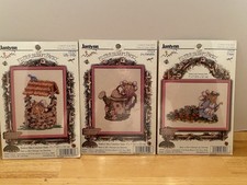 Janlynn “The Flutter Blossom Family”cCounted Cross Stitch Kits, Lot Of 3