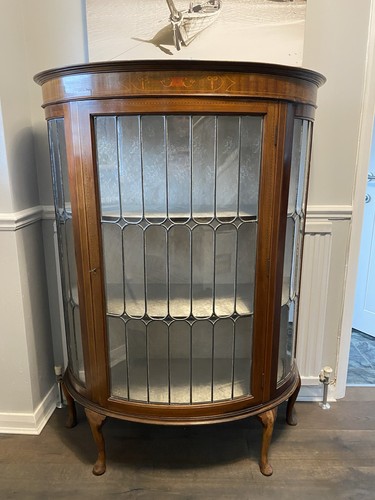 Antique bow fronted display - antique,