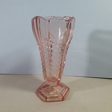 Art Deco Pink Glass Vase Made