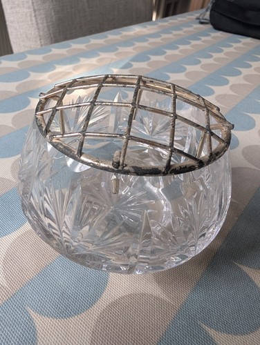 Vintage cut glass crystal rose - glass,