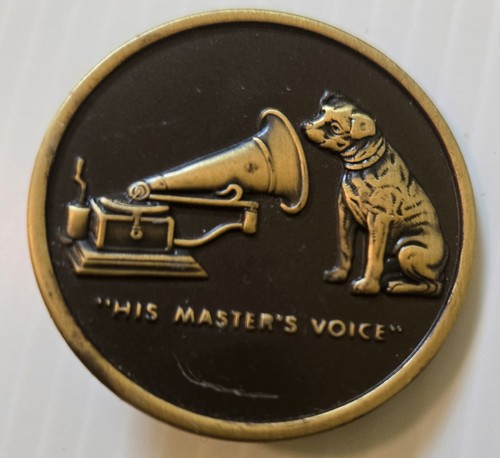 Rca nipper dog brass logo - dog,