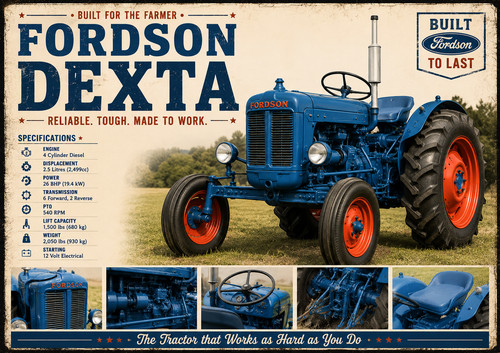 Fordson dexta vintage tractor - fordson,