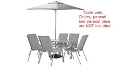 6 Seater Metal Glass Table