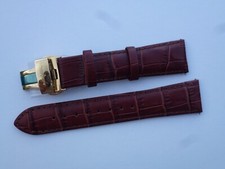 GENUINE ROTARY DARK BROWN LEATHER WATCH STRAP SIZE 21MM