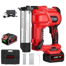 Cordless Electric Nail & Staple Gun w/ Battery Charger DIY Tool