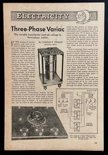 3 Phase VARIAC Variable TRANSFORMER 1950 HowTo Build PLANS 0-260v