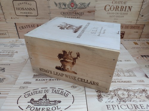 Wooden wine box crate with - box, lid