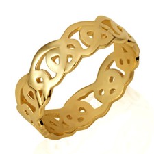 Gold Unisex Timeless Celtic Trinity Knot Ring (Available in Yellow/Rose/White)