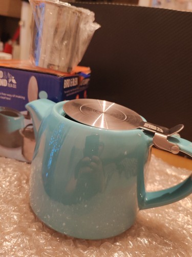 Ceramic teapot with infuser - with,