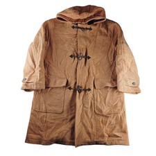 Vintage Howard Coke Duffle Coat Mens XL Size 48 Beige Wool Blend Removable Hood 