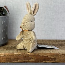 Maileg My First Bunny Ochre - Mini Brown Beanbag Bunny Rabbit Yellow Bow 8"