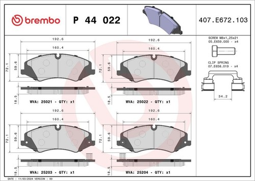 Brembo p44022 brake pad set - brake,