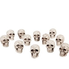Skulls Halloween Plastic Props Decorations - Pack of 12