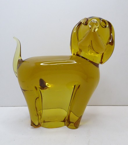 Vintage murano amber dog hand - vintage,