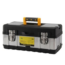 Stainless Steel Heavy Duty Chest Storage Case + Removable Tray Tool Box