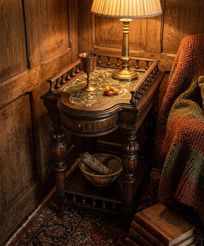 Antique french oak - oak, marble