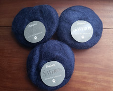 3 x 50g Balls SCOTNORD SAFFRON Luxury Mohair Yarn - Deep Dark Blue Shade