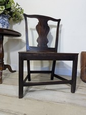 Antique 18th Century Chair Oak Country House/ Hall / Side Chair FREE POSTAGE 