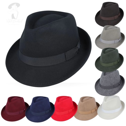 Trilby hat 100 wool felt - 100%,