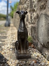 Traditional Greyhound Dog Statue Ornament Figurine Bronze Effect Finish.