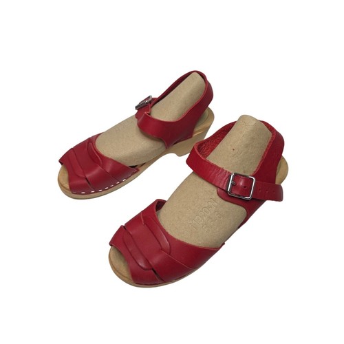 Swedish hasbeens red - red, leather